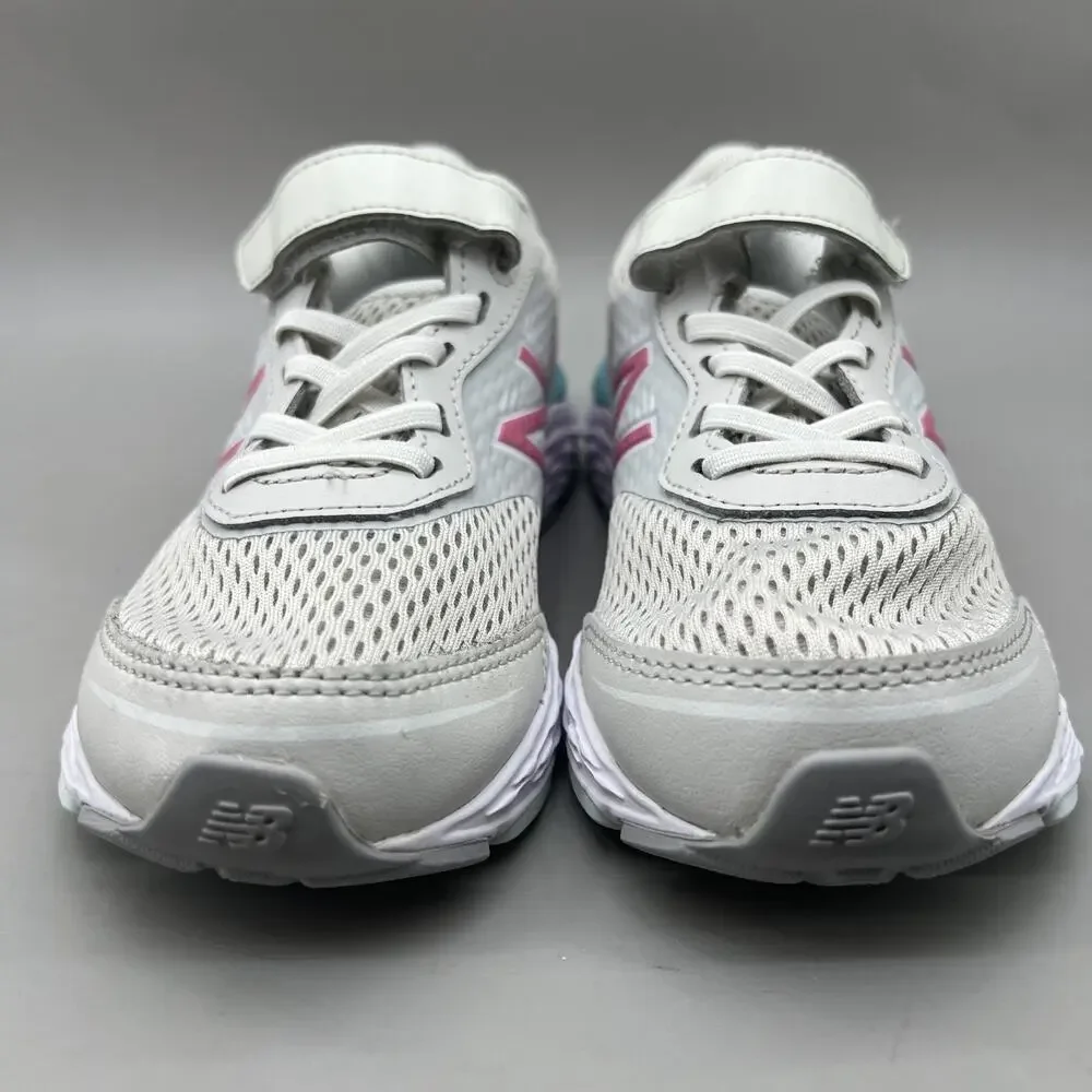 New Balance 680v6 Comfort Sneakers Youth Size‎ 1 Gray Pink Lace Up Strap Shoes